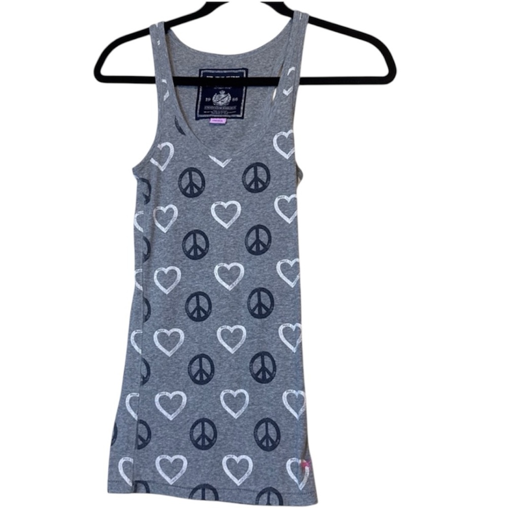 Vintage Victoria secret Pink limited edition collection Peace Love sign Tank Top
